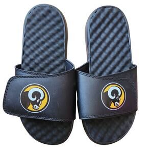 I Slides Black Slide On Adjustable Sandals Ram Men's‎ Size 9